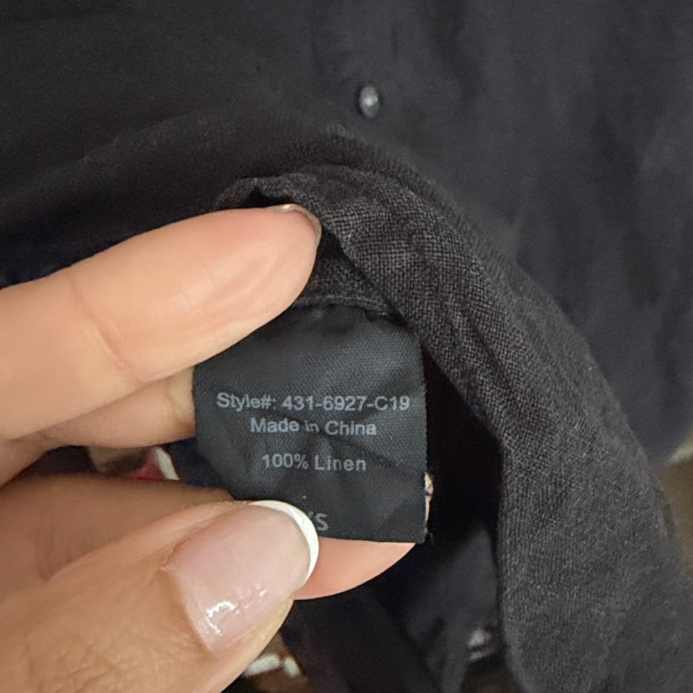 Jenni Kayne Linen Black Button-Up Shirt - Picture 3 of 5